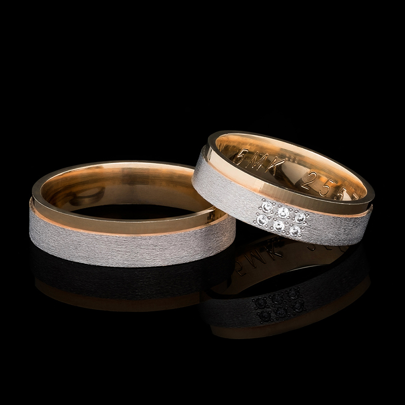 Kombinované svadobné obrúčky Alfalfa