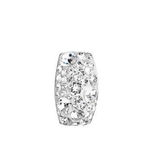 Strieborný prívesok s krištáľmi Swarovski biely obdĺžnik