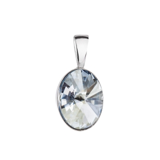 Strieborný prívesok s krištálom Swarovski modrý ovál