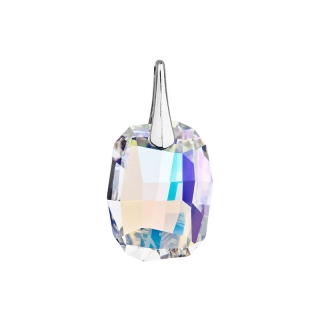 Strieborný prívesok s krištálmi Swarovski AB efekt obdĺžnik